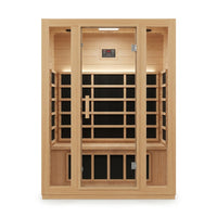 1 Person Extendable FAR Infrared Sauna for Home, Hemlock Wood Low EMF 6 Carbon Heaters Indoor Saunas with LED Lights, Bluetooth Speaker, Digital Control Panel, and Seating Bench — Studio Shot